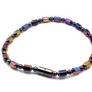 Oil Spill Rainbow Magnetic Bracelet Anklet 10in